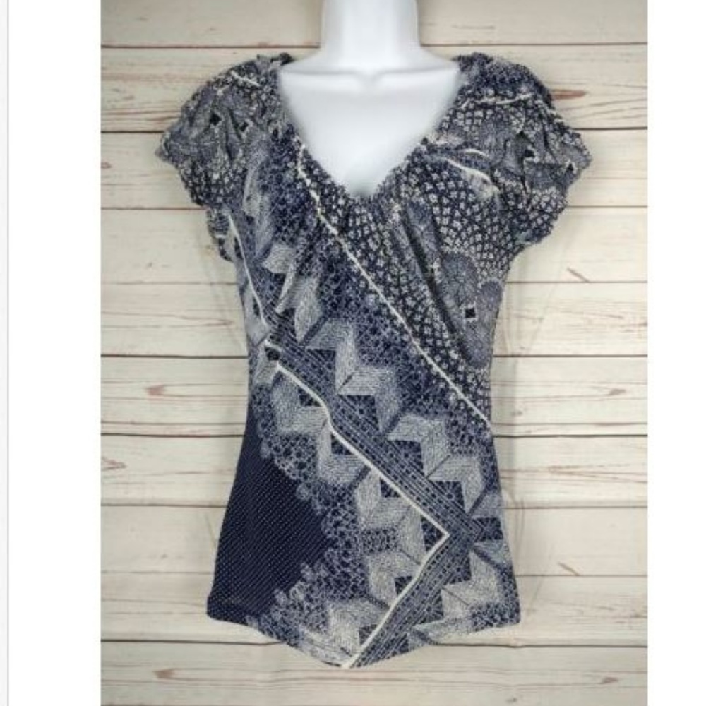 Deletta Anthropologie Geometric Print Top